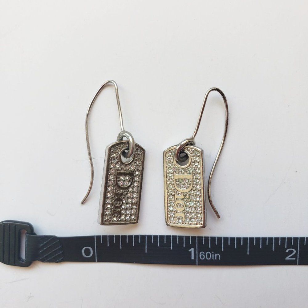 Christian Dior logo Crystal drop earrings - Picture 5 of 5
